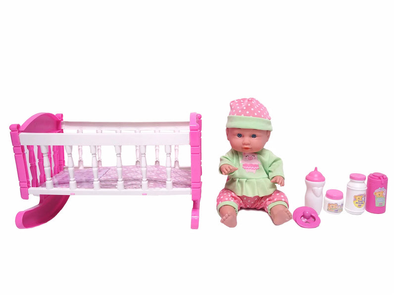 Uneeda Doll Little Luv Baby Doll with Crib Gift Set