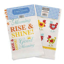 Country Club Tea Towels Pack of 3 - Wakey Wakey