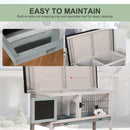 Pawhut Rabbit Hutch Grey, Blue and Black