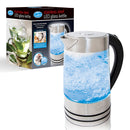 Quest Stainless Steel & Glass Colour Changing Jug Kettle 1.7L with LEDs - Silver