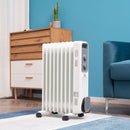 HOMCOM 2180W Oil Filled Radiator, 9 Fins, Portable Heater W/ Timer, Thermostat Control