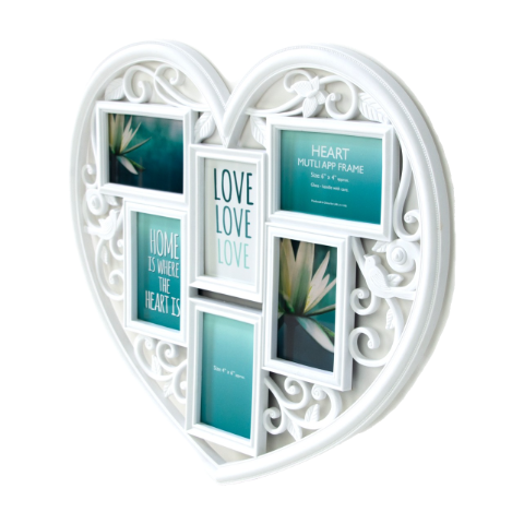 Lewis's Wall Picture Photo Frame Heart Shaped White