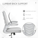 Vinsetto Mesh Office Chair for Home Swivel Task Desk Chair with Lumbar Back Support Flip-Up Arm Adjustable Height Grey Computer w/