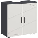 kleankin Under Sink Bathroom Cabinet, Bathroom Vanity Unit, Basin Storage Cupboard with Double Doors and Shelf, 20W x 20Dcm "U" Cut-Out, Light Grey