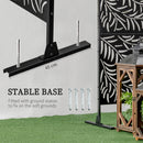 Outsunny 6.5FT Metal Outdoor Privacy Screen Panel w/ Stand and Expansion Screws