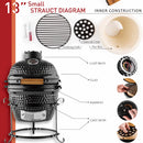 Outsunny Cast Iron Ceramic Charcoal BBQ Oven
