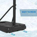 SPORTNOW Basketball Backboard Hoop Net Set with Wheels, 200-305cm, Black