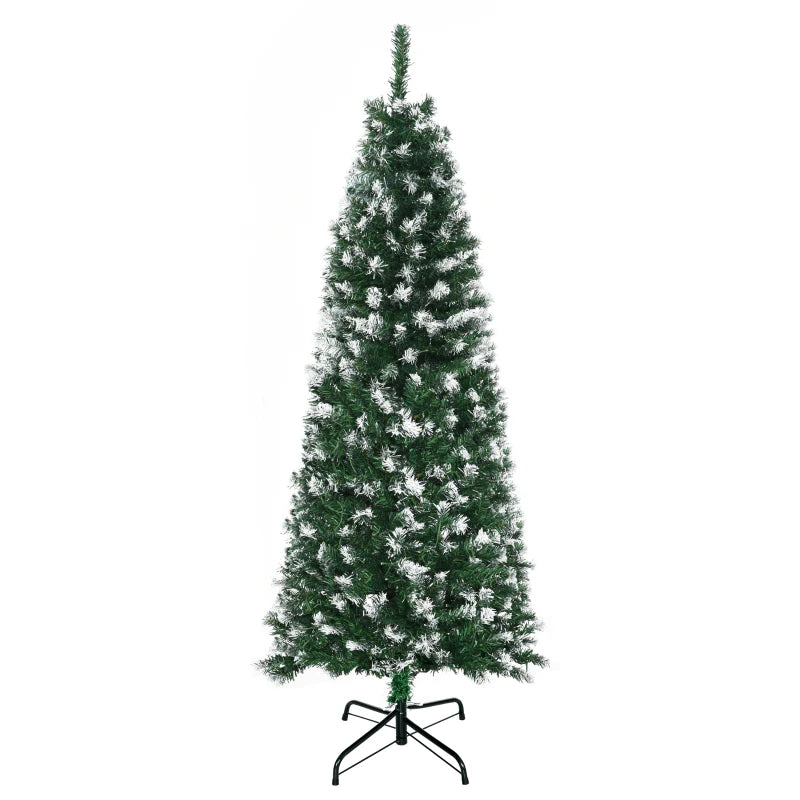 HOMCOM Christmas Tree Slim 5' with 250 Multi Coloured LED Lights