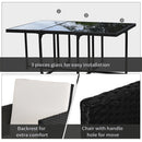 Outsunny Rattan Dining Set Garden Furniture Patio set 11 PC with Cushion Black /Milk  White