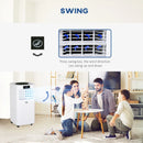 HOMCOM 9000 BTU Portable Air Conditioner for Cooling Dehumidifier Fan, Air Conditioning Unit for Room up to 18m², with Remote, 24H Timer, Window Mount Kit, R290, A Energy Efficiency