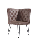 Darwen Studded Back Bench Set Brown