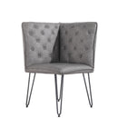 Darwen Grey Studded Back Corner Bench 64 x 64 x 92.5 cm