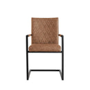 Pair of Darwen Diamond Stitch Carver Chair - Tan