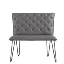 Darwen Studded Back Bench - Grey