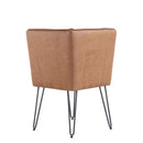 Darwen Studded Back Bench Set Tan Brown