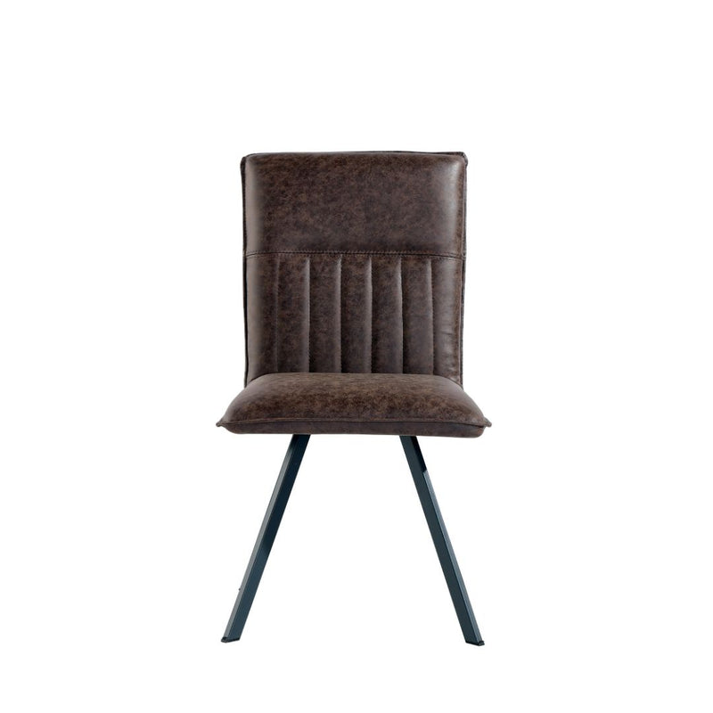 Pair of Darwen Leather Dining Chair - Brown