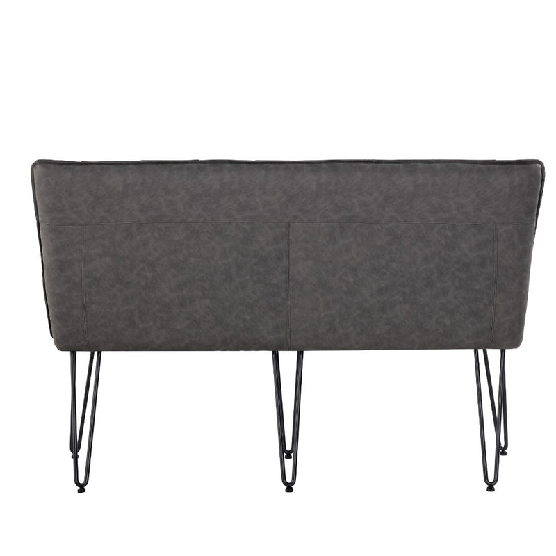 Darwen Studded Back Bench - Grey