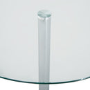 HOMCOM Round Dining Table Bistro Pub Counter w/ Tempered Glass Top for Kitchen