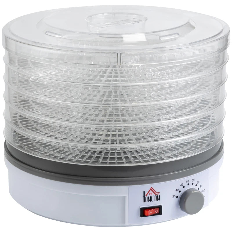 HOMCOM Food Dehydrator 5 Tier 245W - White
