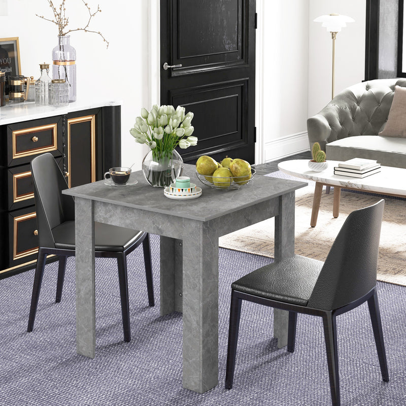 HOMCOM Square Dining Table with Faux Cement Effect for Living Room, Dining Room