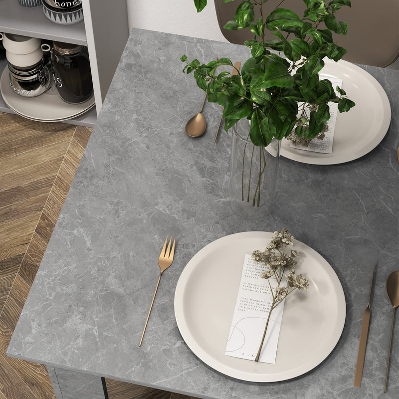 HOMCOM Square Dining Table with Faux Cement Effect for Living Room, Dining Room