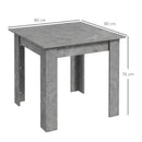 HOMCOM Square Dining Table with Faux Cement Effect for Living Room, Dining Room