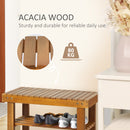 Acacia Wood Shoe Bench  3-Tier Shoe Storage Rack Hallway Organizer Shelf for Entryway Living Room Bedroom