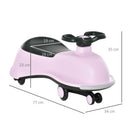 Kids Ride On Wiggle Car - Pink