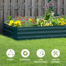 Outsunny Galvanised Raised Garden Bed Metal Planter Box with Open Bottom, Green