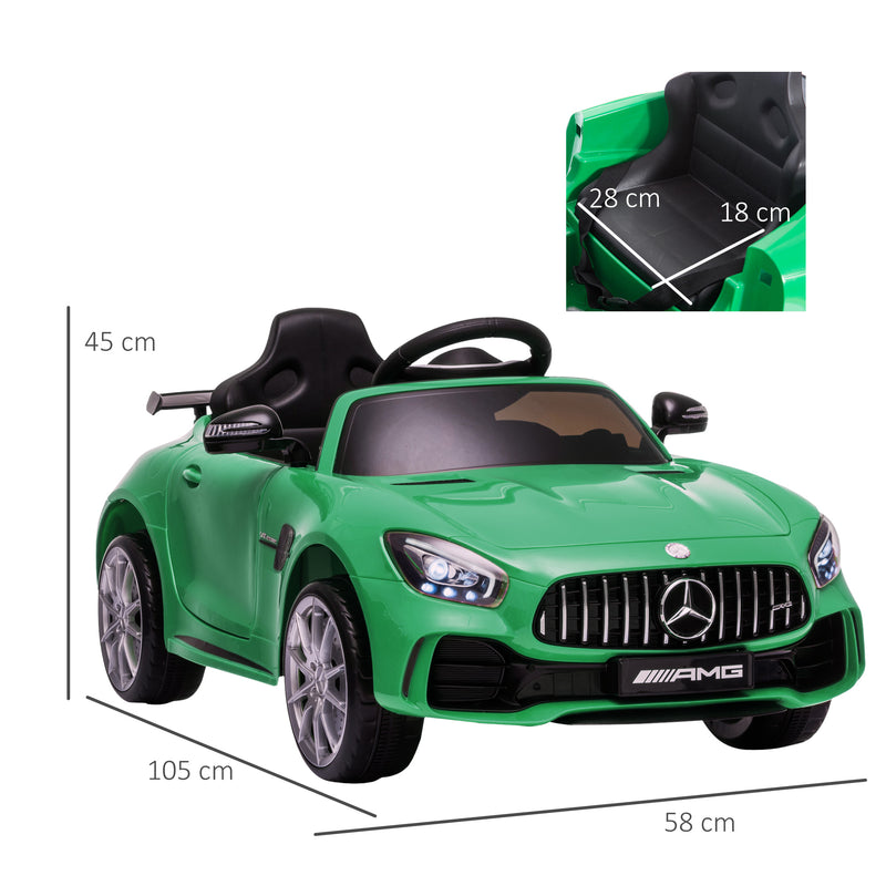 HOMCOM Kids Electric Ride on Mercedes Benz GTR 12v - Green