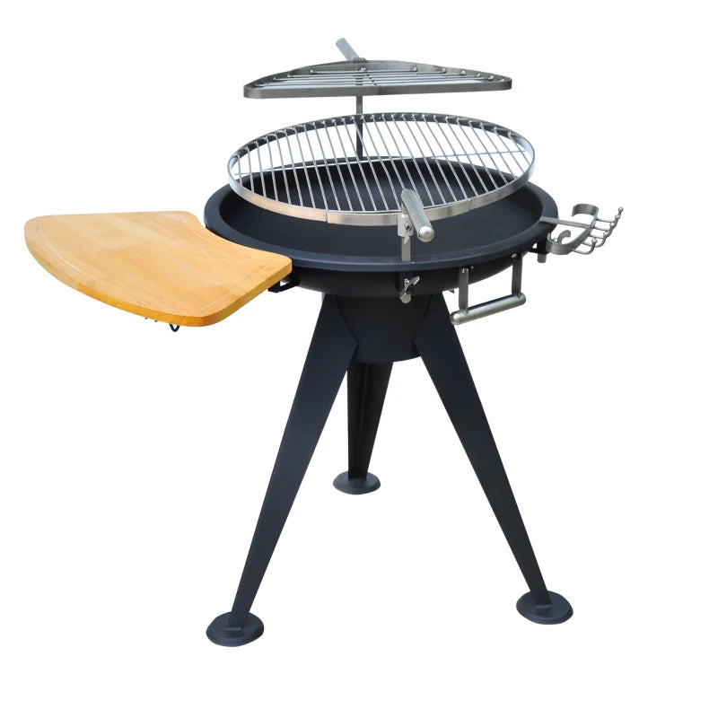 Outsunny Outdoor BBQ with Double Grill and Cutting Board