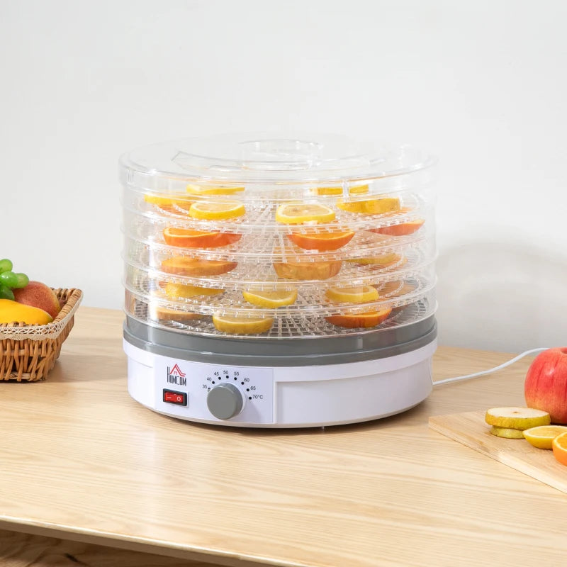 HOMCOM Food Dehydrator 5 Tier 245W - White