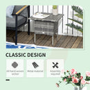 Outsunny PE Rattan Outdoor Coffee Table, Modern Rattan Side Table, Mixed Grey