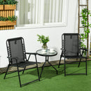 Outsunny 2Pcs Outdoor Patio Folding Chairs, Portable Garden Loungers Black