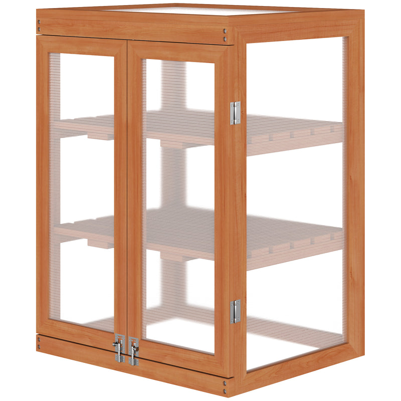 Outsunny 3-tier Wood Greenhouse Plant Storage Shelf Garden Cold Frame Grow House