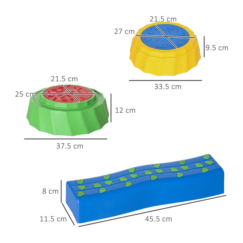 Outsunny Eight-Piece Kids Stepping Stones w/ Non-Slip Surface & Bottom, for Kids
