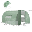 Outsunny 4 x 3M Walk-in Garden Polytunnel Greenhouse Galvanised Steel W/ Door