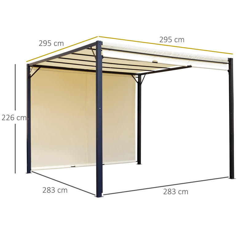 Outsunny 3 x 3m Pergola Metal Gazebo Outdoor Sun Shade Shelter Adjustable Canopy
