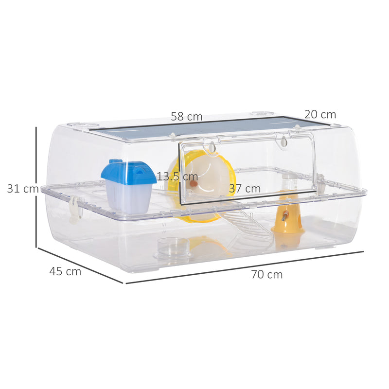PawHut Portable 2 Storey Hamster Cage W/Running Wheel Drinker Feeding Bowl