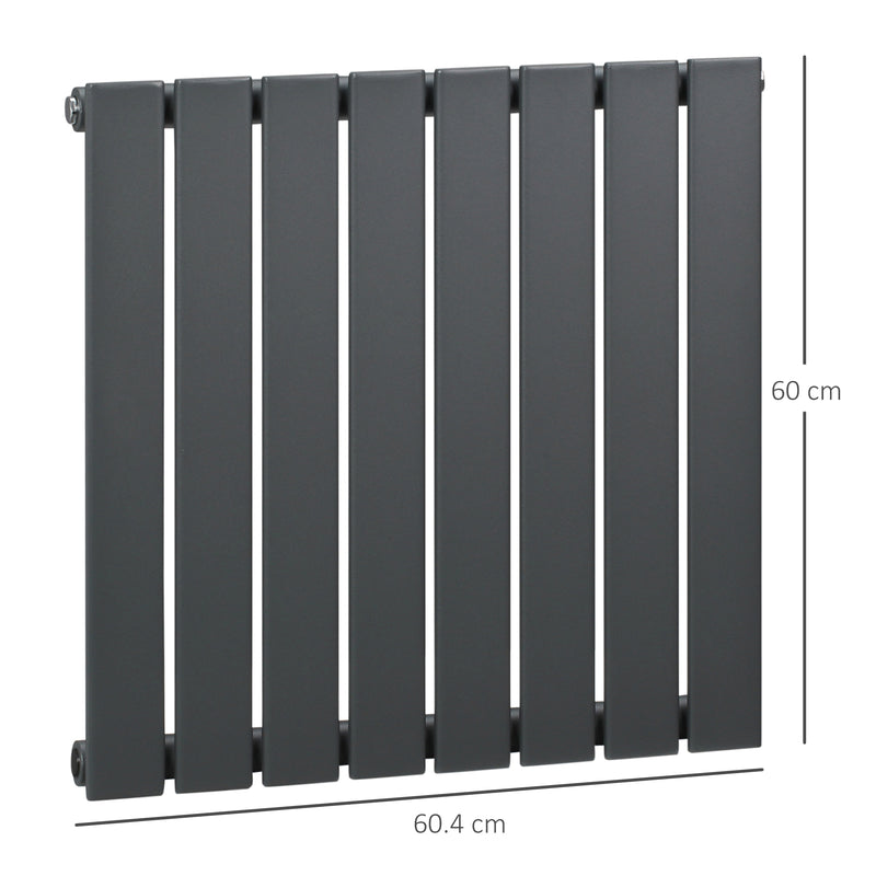HOMCOM 60 x 60cm Water-filled Vertical Radiator, Space Heater, Grey