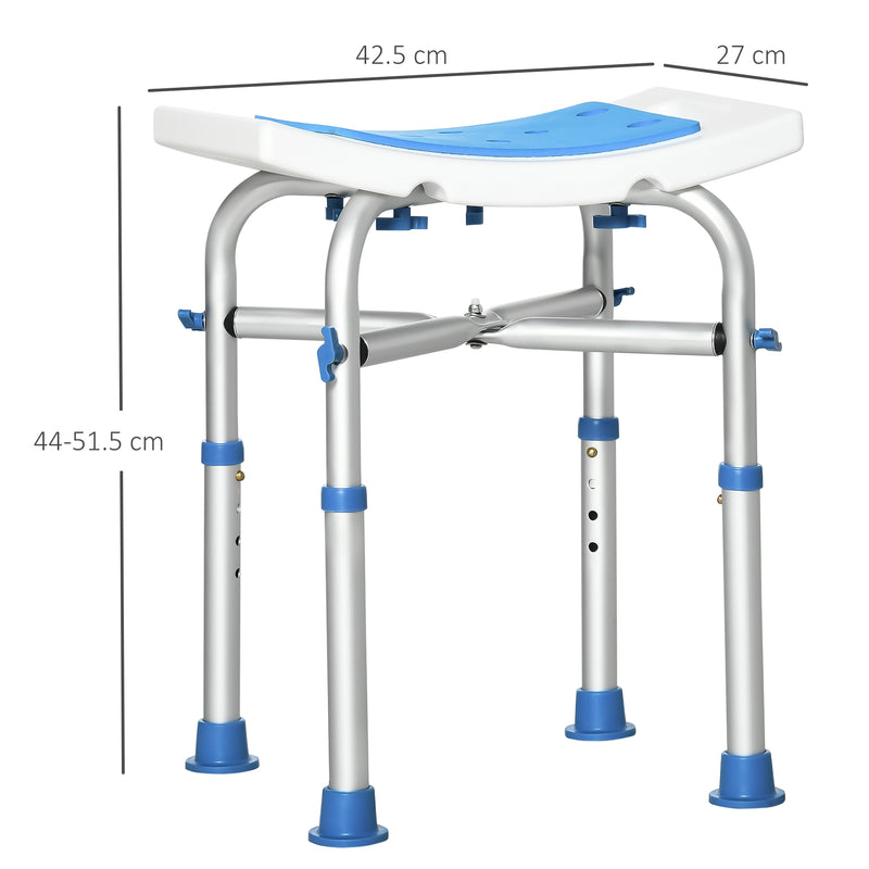 HOMCOM Adjustable Shower Stool with Suction Foot Pads for Elderly Disa