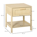 HOMCOM Nightstand Bedside Table End Table Storage Organizer W/ Drawer Shelf