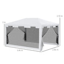 Outsunny 4 x 3m Party Tent Waterproof Garden Gazebo Canopy Wedding Cover Shade