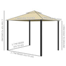 Outsunny 3 x 3(m) Patio Gazebo Garden Shelter w/ Mosquito Netting, Beige