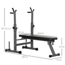 HOMCOM Adjustable Weight Bench Foldable with Barbell Rack and Dip Station