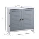kleankin Under Sink Cabinet Bathroom Floor Unit w/ Adjustable Shelf and Doors