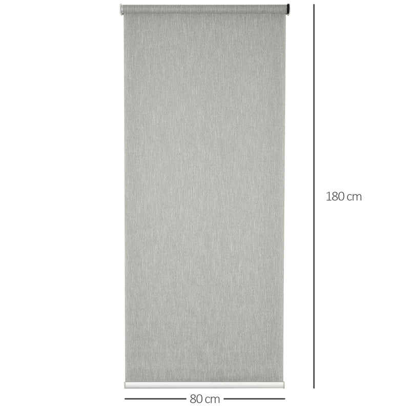 HOMCOM Electric Smart Roller Blinds for Windows with Remote, Grey, 80x180cm