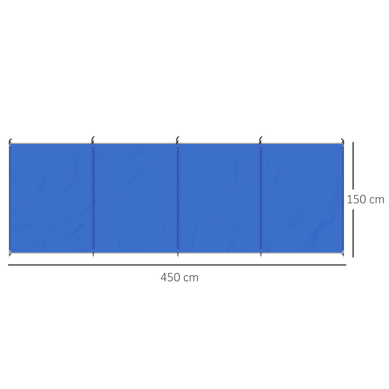 Outsunny Camping Windbreak Portable Wind Blocker Privacy Wall, 4.5m x 1.5m