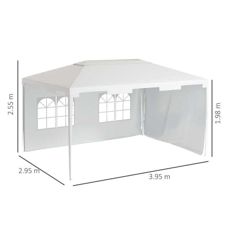 Outsunny 3 x 4 m Garden Gazebo Outdoor Canopy Marquee Party Tent White