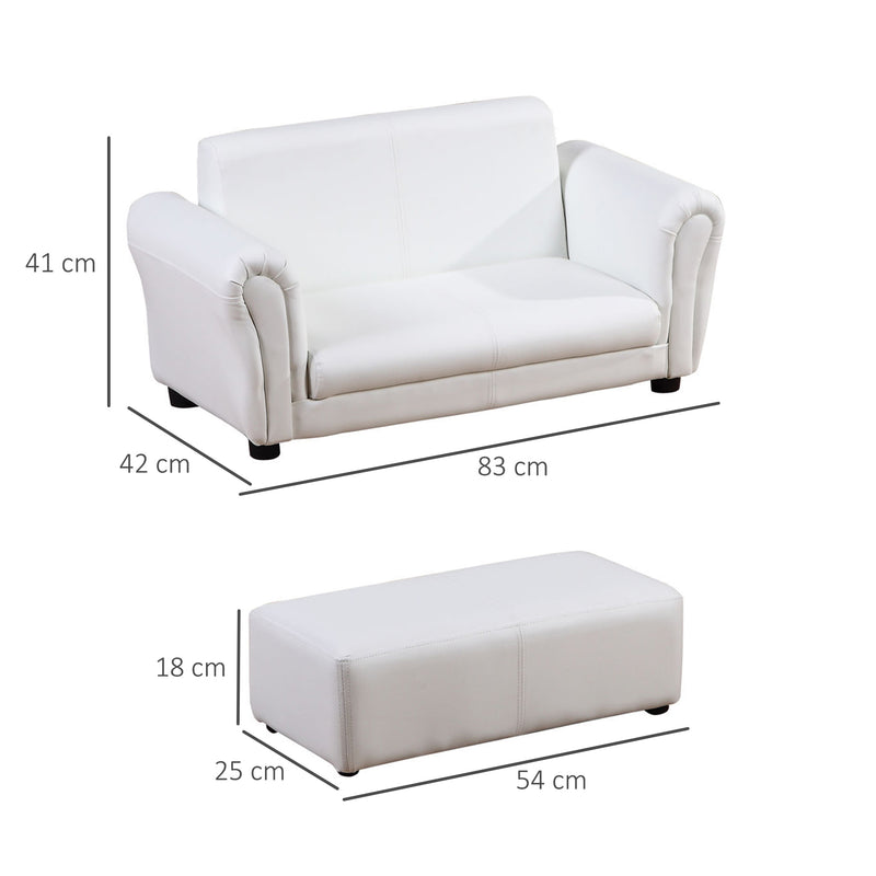 HOMCOM Kids Sofa 2 Seater Childrens Armchair Furniture Bedroom Playroom
